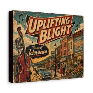 Old School Uplifting Blight ~ The Art Of Johnstown - PAST PRESENT FUTURE ~ Stretched Canvas