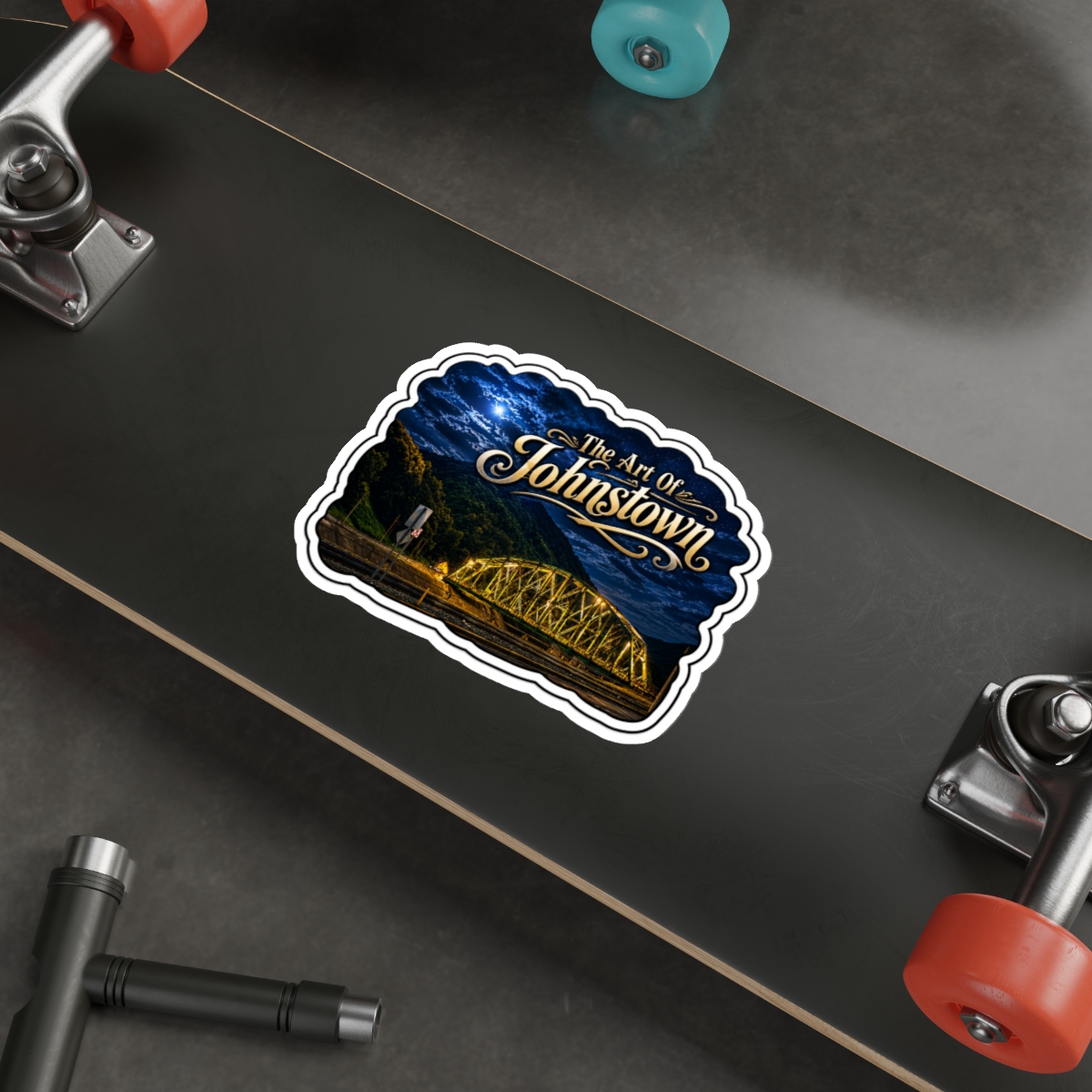 Conemaugh Gap Railroad Bridge - The Art Of Johnstown - Die-Cut Sticker - Image 3