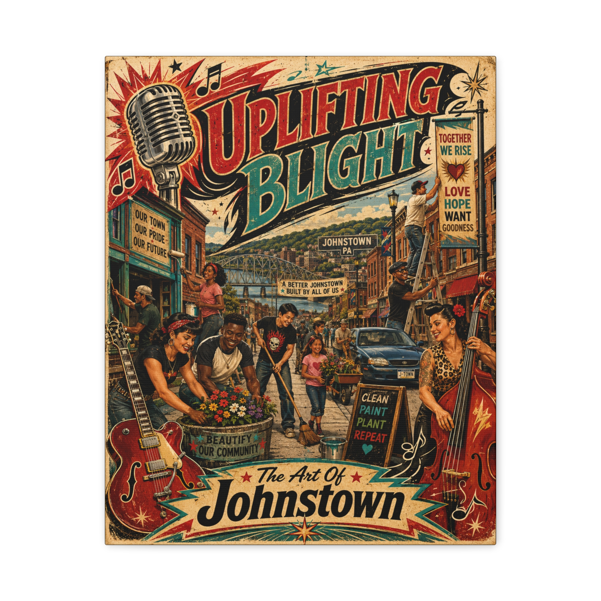 Uplifting Blight ~ The Art Of Johnstown - OUR TOWN OUR PRIDE OUR FUTURE ~ Stretched Canvas - Image 5