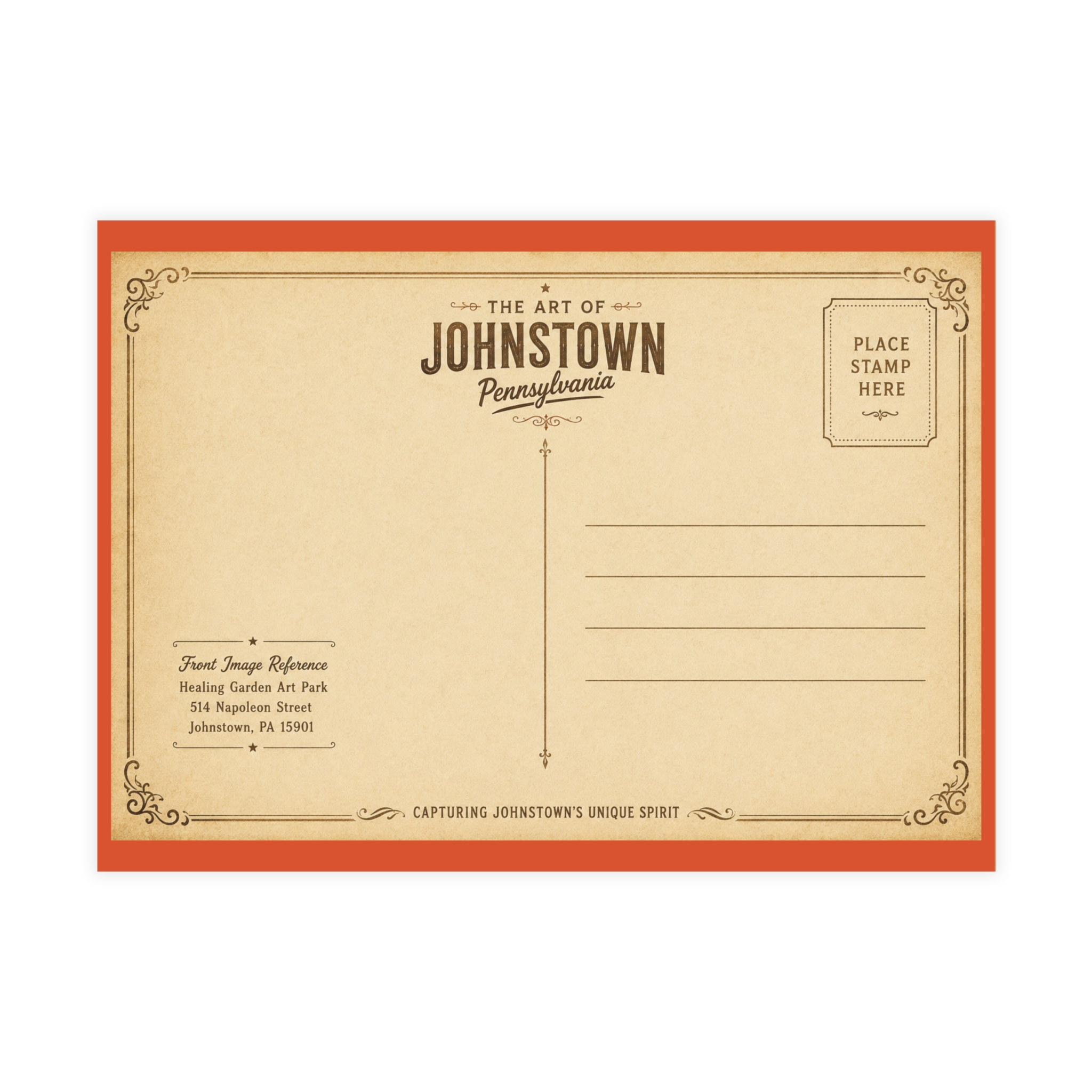 Healing Garden Art Park – The Art Of Johnstown, Pennsylvania ~ Post Card 5×7 - 10 Pack Bundle (envelopes included) - Image 2