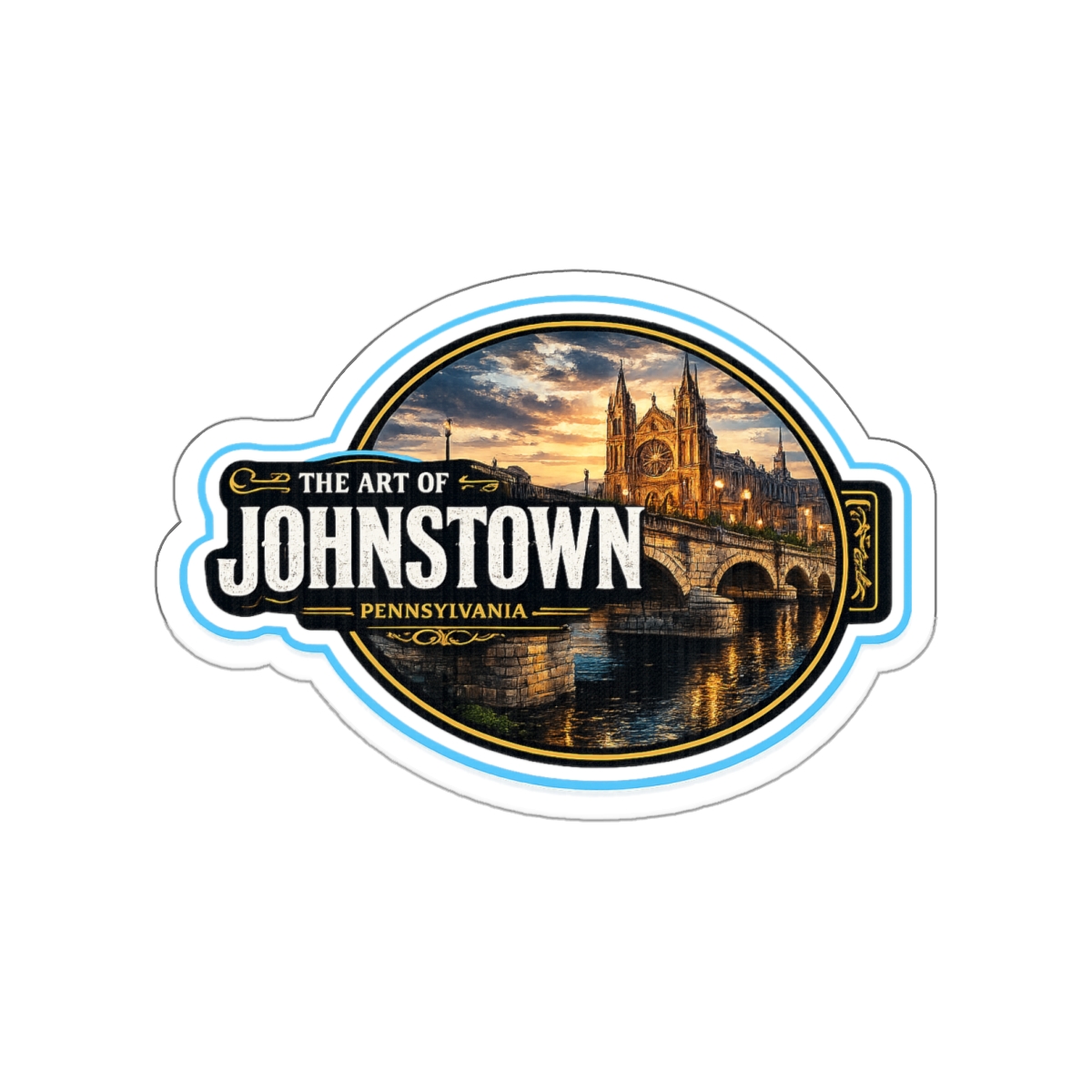 The Art Of Johnstown - Stone Bridge Nostalgia - Die-Cut Sticker