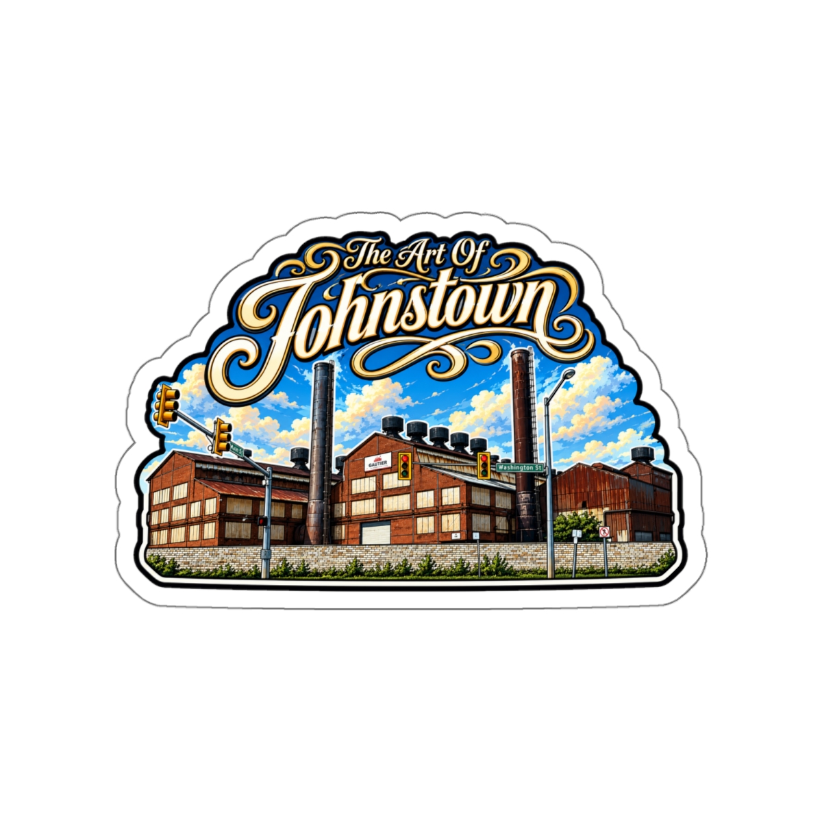 Smoke Stacks - The Art Of Johnstown - Die-Cut Sticker