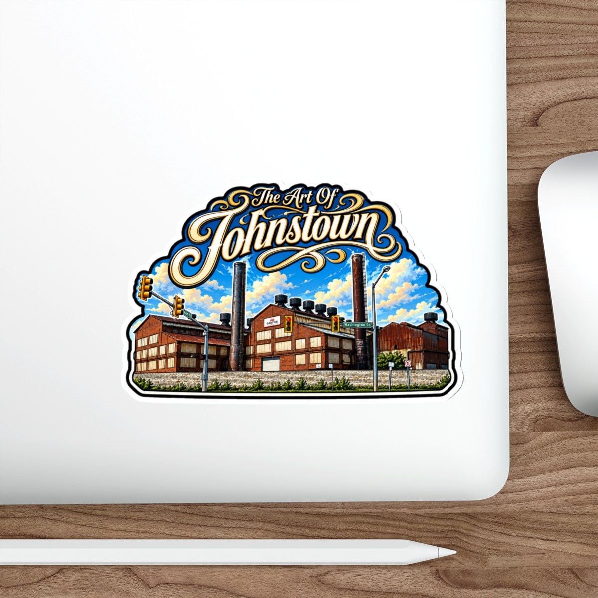 Smoke Stacks - The Art Of Johnstown - Die-Cut Sticker - Image 2