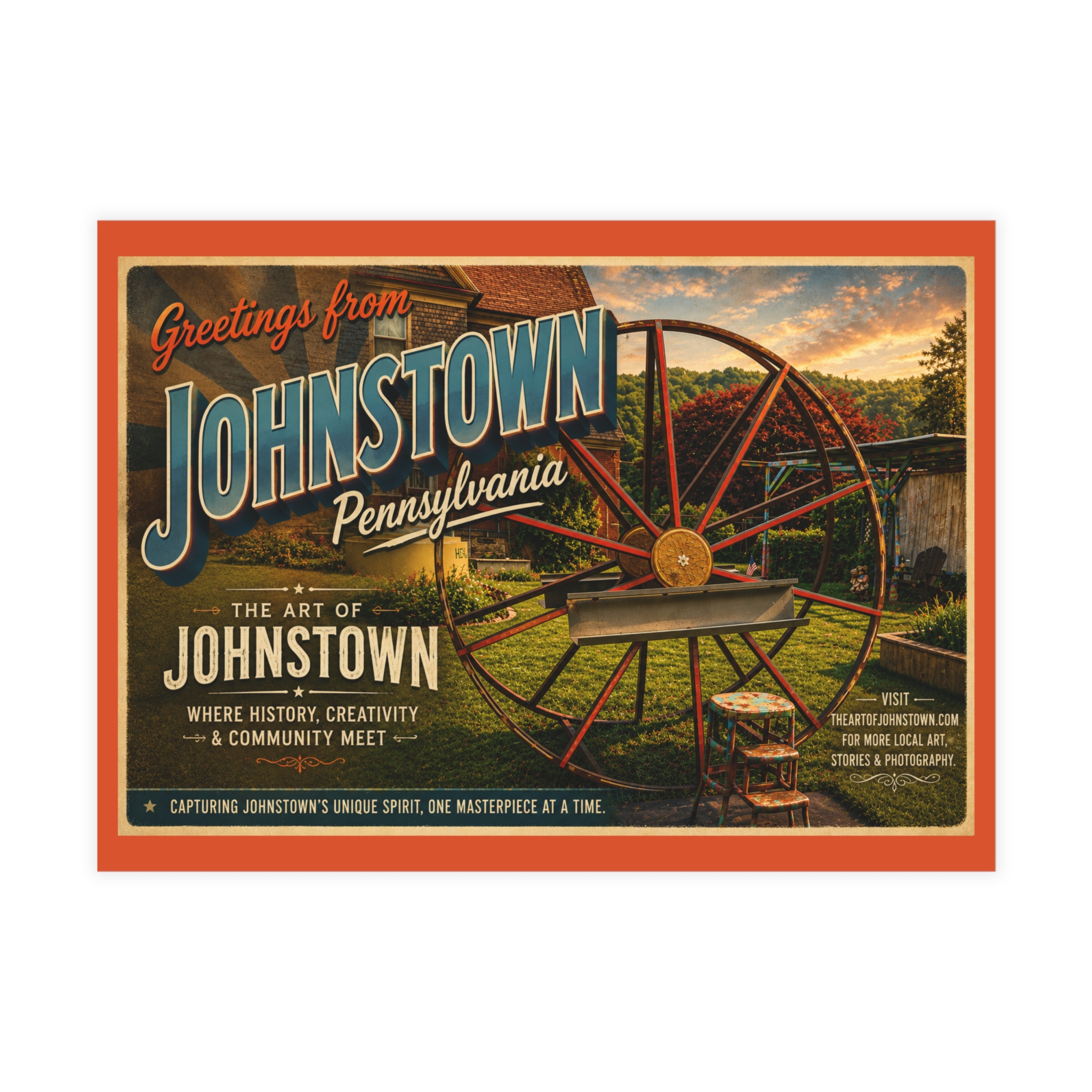 Healing Garden Art Park – The Art Of Johnstown, Pennsylvania ~ Post Card 5×7 - 10 Pack Bundle (envelopes included)
