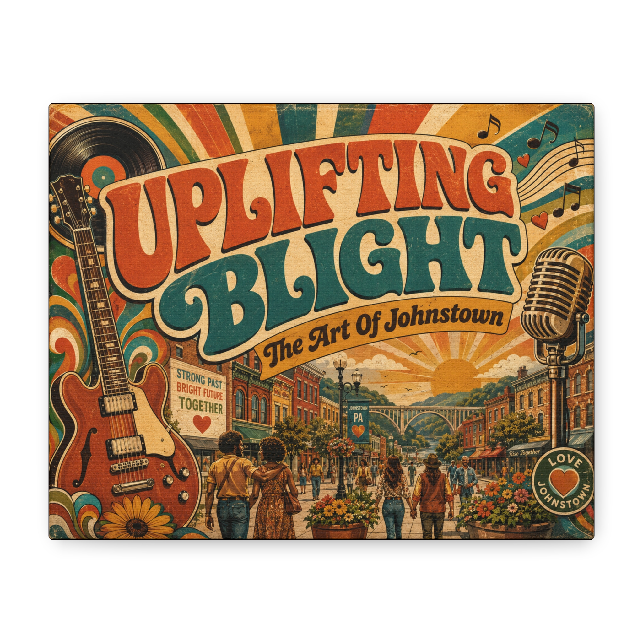 Love Uplifting Blight ~ The Art Of Johnstown - STRONG BRIGHT TOGETHER ~ Stretched Canvas - Image 2